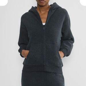Cozy Sweatfleece Boyfriend Boxy Zip Hoodie - Heather Admiral